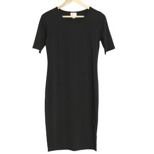 NWT Women's Black Dress Size Small Short Sleeve‎ Fitted Stretch LBD
